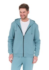 Guess - GUESS Turkusowa męska bluza Aldwin, Rozmiar L. Kolor: niebieski