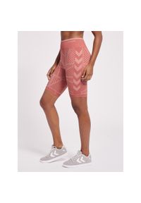 Damskie półwysokie spodenki typu bib Hummel MT Energy. Kolor: fioletowy. Sport: fitness