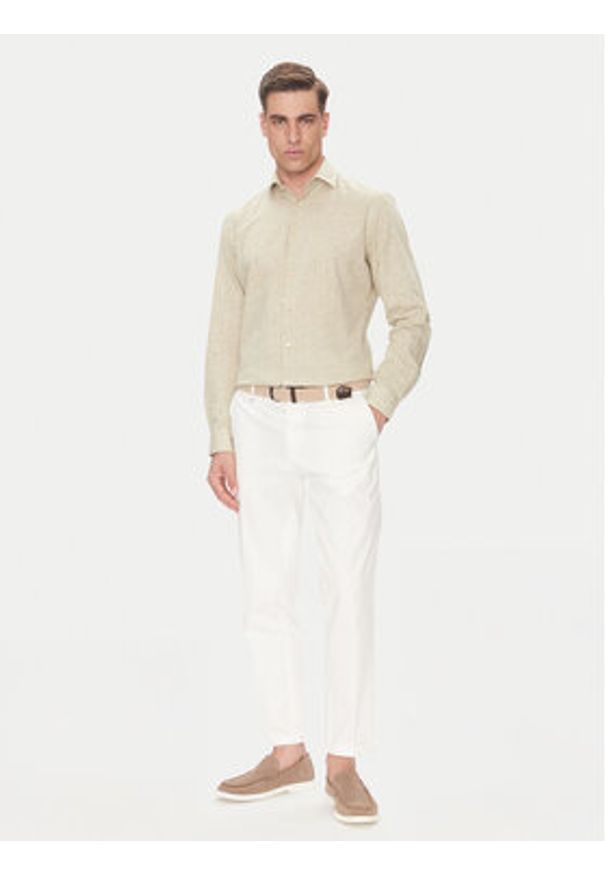 Pierre Cardin Koszula C6 41017.0451 Beżowy Modern Fit. Kolor: beżowy. Materiał: bawełna