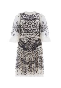 NEEDLE & THREAD - Beżowa sukienka z cekinami Anais. Kolor: beżowy. Materiał: tiul, koronka. Wzór: aplikacja, koronka. Styl: vintage. Długość: mini #5