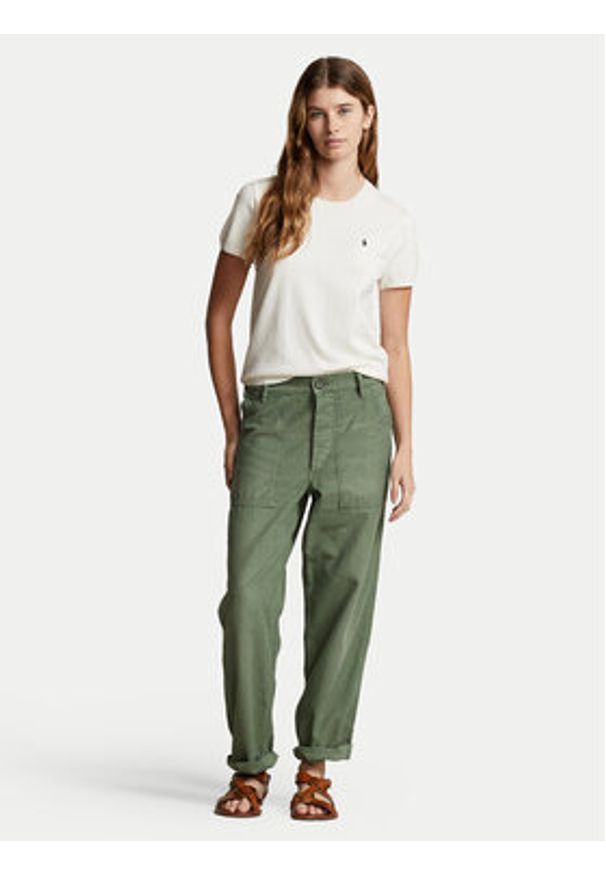 Polo Ralph Lauren Sweter 211891673001 Écru Relaxed Fit. Typ kołnierza: polo. Materiał: bawełna