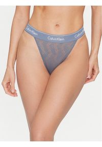 Calvin Klein Underwear Stringi 000QF7714E Niebieski. Kolor: niebieski. Materiał: syntetyk