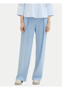 Tom Tailor Spodnie materiałowe 1040686 Błękitny Wide Leg. Kolor: niebieski. Materiał: wiskoza