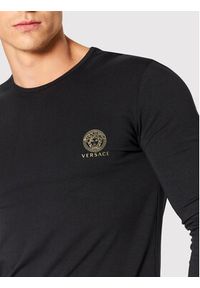 VERSACE - Versace Longsleeve Girocollo AUU01007 Czarny Regular Fit. Kolor: czarny. Materiał: bawełna. Długość rękawa: długi rękaw #4