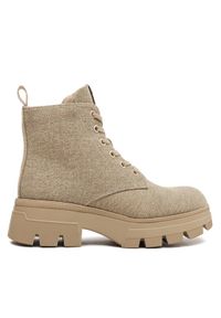 Calvin Klein Jeans Trapery Chunky Combat Laceup Boot Co YW0YW01239 Beżowy. Kolor: beżowy. Materiał: materiał