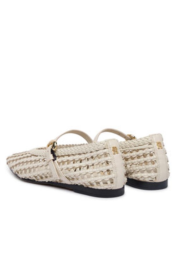 TOMMY HILFIGER - Tommy Hilfiger Baleriny Mary Jane Ballerinas FW0FW09244 Kremowy. Kolor: kremowy. Materiał: skóra