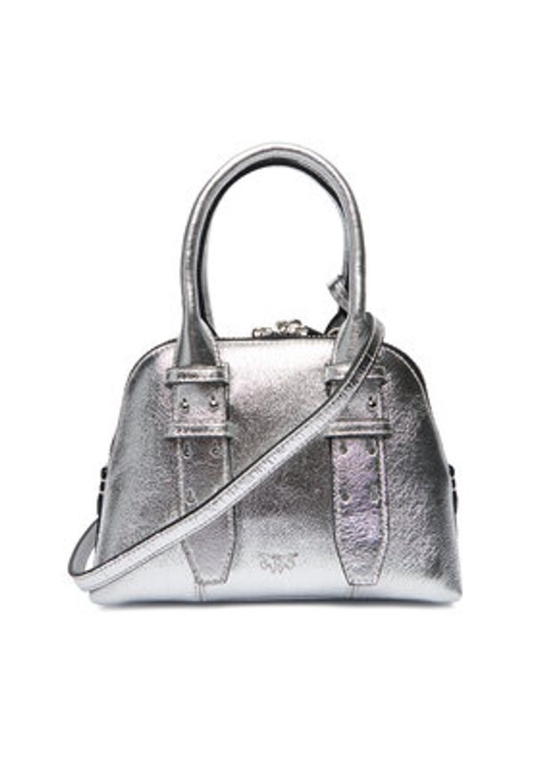 Pinko - PINKO Torebka Bowling Bag Zip Mini AI 25-26 PLTT 105333 A0QO Srebrny. Kolor: srebrny. Materiał: skórzane