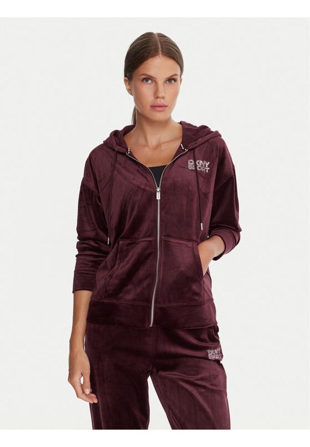 DKNY Sport Bluza DP5J9634 Bordowy Regular Fit. Kolor: czerwony. Materiał: syntetyk. Styl: sportowy