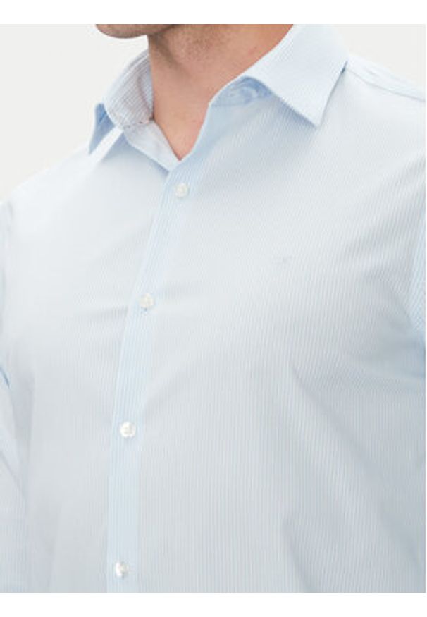Calvin Klein Koszula LV019EU013 Błękitny Slim Fit. Kolor: niebieski. Materiał: bawełna