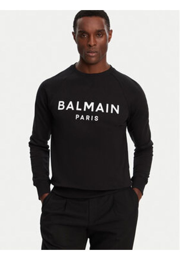 Balmain Bluza DH1JQ005BB65 Czarny Regular Fit. Kolor: czarny. Materiał: bawełna