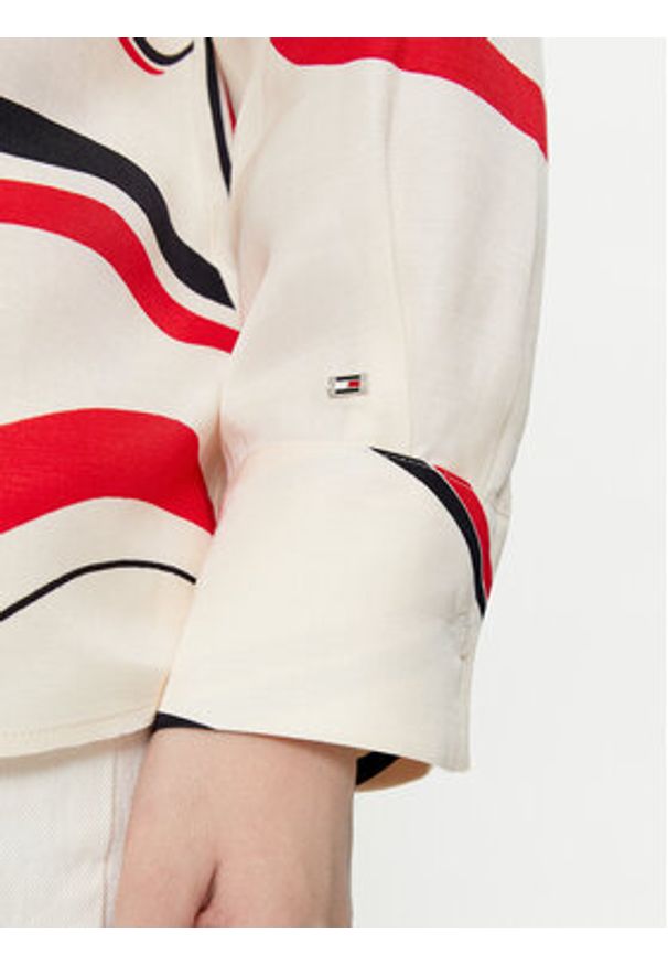 TOMMY HILFIGER - Tommy Hilfiger Koszula WW0WW41838 Beżowy Relaxed Fit. Kolor: beżowy. Materiał: len, wiskoza
