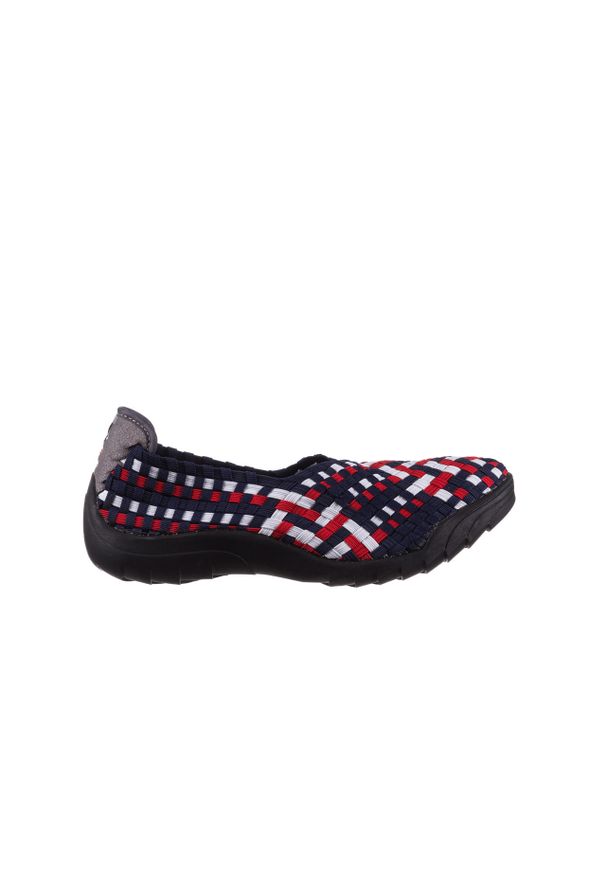 Półbuty Rock Inoko Navy White Red Navy, Granat, Materiał. Kolor: niebieski. Materiał: tkanina. Szerokość cholewki: normalna. Sezon: wiosna, lato. Styl: rockowy