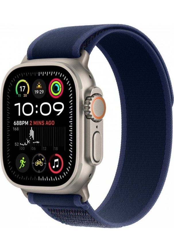 APPLE - Smartwatch Apple Watch Ultra 2 GPS + Cellular, koperta 49 mm z tytanu w kolorze naturalnym z opaskš Trial M/L w kolorze niebieskim. Rodzaj zegarka: smartwatch. Kolor: niebieski