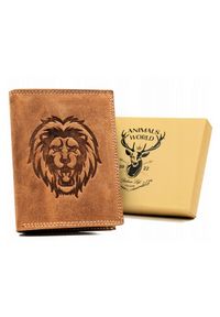 ALWAYS WILD - Portfel skórzany Always Wild N4-CHM-LION brązowy. Kolor: brązowy. Materiał: skóra