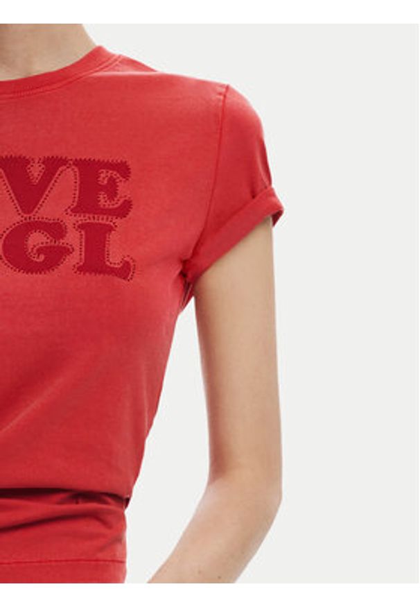 Desigual T-Shirt Love Dsgl 25SWTK10 Czerwony Regular Fit. Kolor: czerwony. Materiał: bawełna