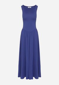 Born2be - Niebieska Sukienka z Wiskozą o Rozkloszowanym Kroju z Kwadratowym Dekoltem Tilvia. Okazja: na co dzień. Typ kołnierza: dekolt kwadratowy. Kolor: niebieski. Materiał: wiskoza. Długość rękawa: na ramiączkach. Sezon: lato. Styl: casual #4