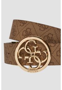 Guess - GUESS Brązowy dwustronny damski pasek w monogram Noelle REV H35, Rozmiar L. Kolor: brązowy #4