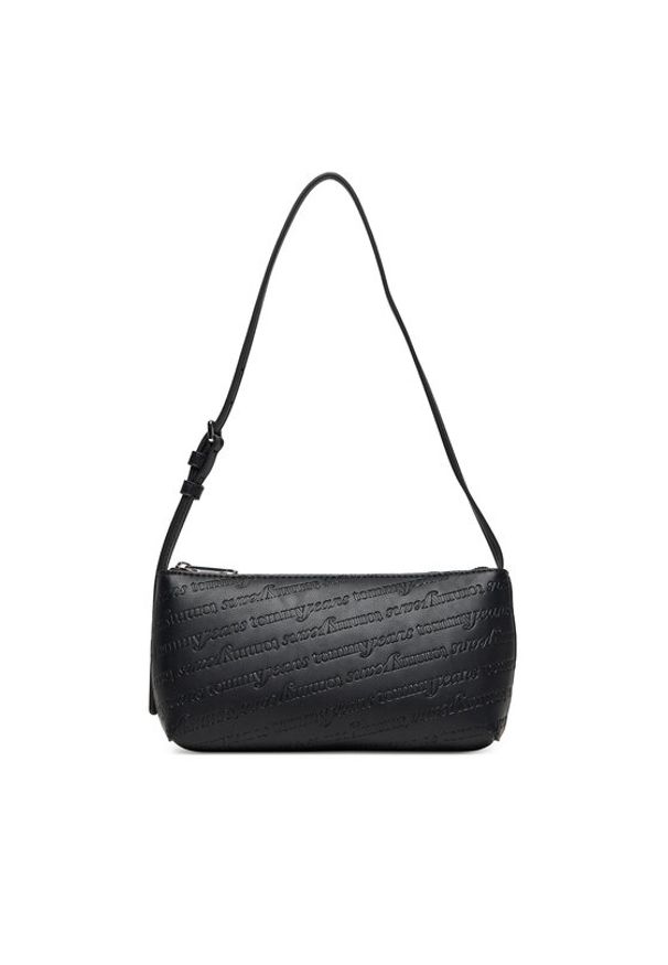 Tommy Jeans Torebka Tjw Must Aop Shoulder Bag AW0AW17867 Czarny. Kolor: czarny. Materiał: skórzane