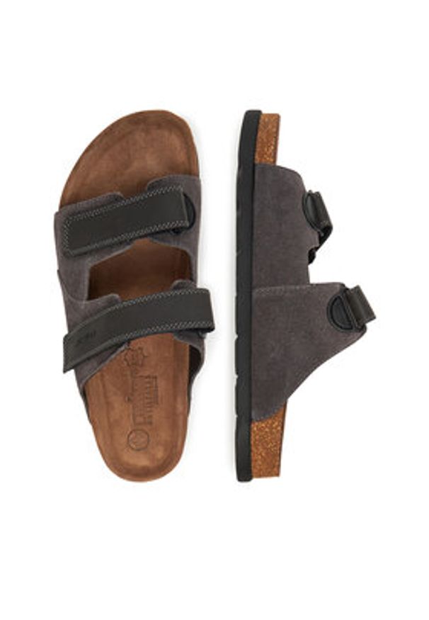 Rieker Klapki 21160-45 Szary. Kolor: szary. Materiał: zamsz, skóra