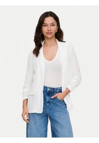 only - ONLY Marynarka Lita 15370275 Biały Regular Fit. Kolor: biały. Materiał: wiskoza #1