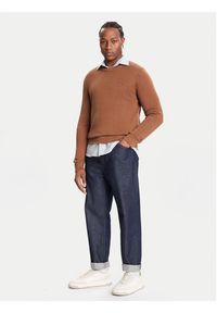 Tommy Jeans Sweter DM0DM21787 Brązowy Regular Fit. Kolor: brązowy. Materiał: bawełna
