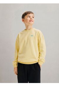 Reserved - Bluza z nadrukiem - żółty. Kolor: żółty. Materiał: bawełna, dzianina. Wzór: nadruk #1