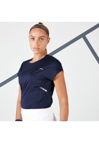ARTENGO - Koszulka tenisowa z okrągłym dekoltem damska Artengo Soft Dry 500. Kolor: niebieski. Materiał: poliester, materiał, elastan. Sport: tenis