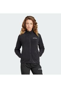 Adidas - Bluza Terrex Multi Full-Zip Fleece. Kolor: czarny. Materiał: polar, materiał. Sport: turystyka piesza