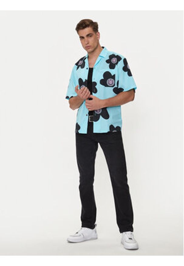 Hugo Koszula Eligino 50513855 Niebieski Oversize. Kolor: niebieski. Materiał: bawełna