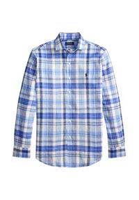 Polo Ralph Lauren Koszula 710B16699002 Niebieski Custom Fit. Typ kołnierza: polo. Kolor: niebieski. Materiał: len #2