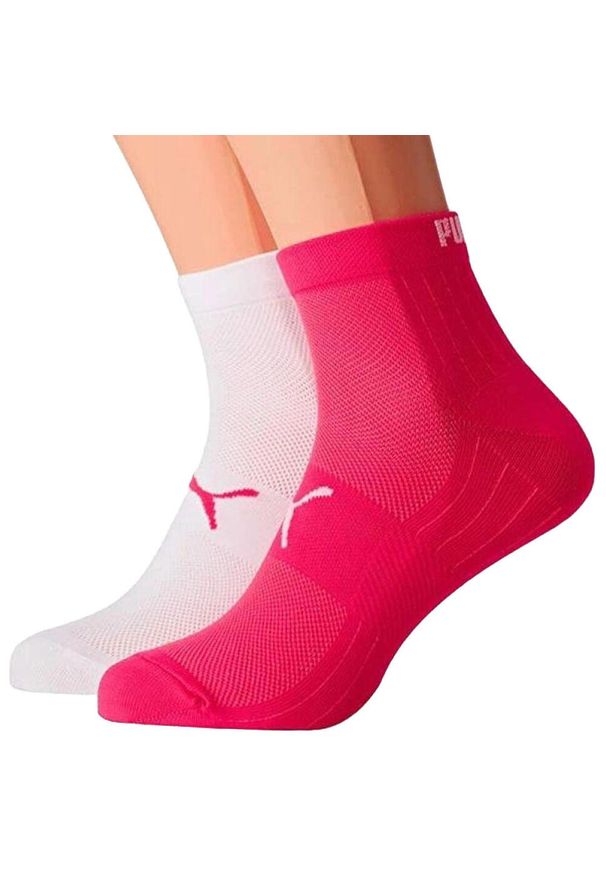 Puma - Damskie Skarpetki Do Kostki Z Logo (zestaw 2 Sztuk). Kolor: różowy, biały, wielokolorowy. Sport: tenis
