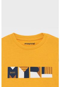 Mayoral - T-shirt dziecięcy. Okazja: na co dzień. Kolor: pomarańczowy. Materiał: bawełna, dzianina. Wzór: nadruk. Styl: casual #3
