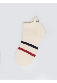 Big-Star - Stopki męskie z dwoma paskami białe Sherlock 100. Kolor: biały. Materiał: skóra, bawełna, materiał #1