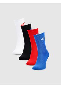 4f - 4F Skarpetki casual za kostkę (4-pack) chłopięce - multikolor 32-34. Kolor: wielokolorowy. Materiał: bawełna, włókno, materiał, poliamid