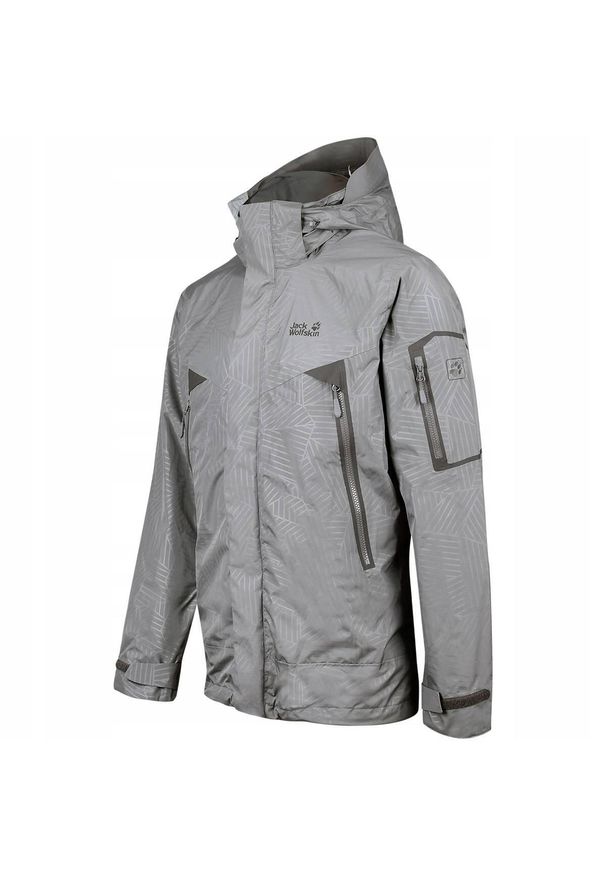Jack Wolfskin - Kurtka z kapturem szara JACK WOLFSKIN ROCKY FOREST LEAF. Typ kołnierza: kaptur. Kolor: szary. Sport: turystyka piesza