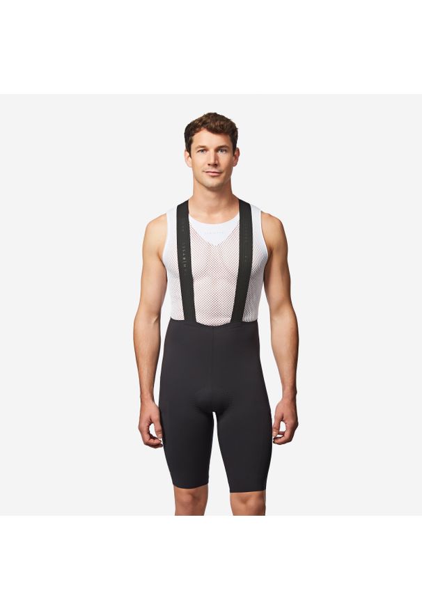 VAN RYSEL - Spodenki rowerowe szosowe Van Rysel Endurance Ultra. Kolor: czarny. Materiał: skóra, tkanina. Długość: długie. Sport: kolarstwo
