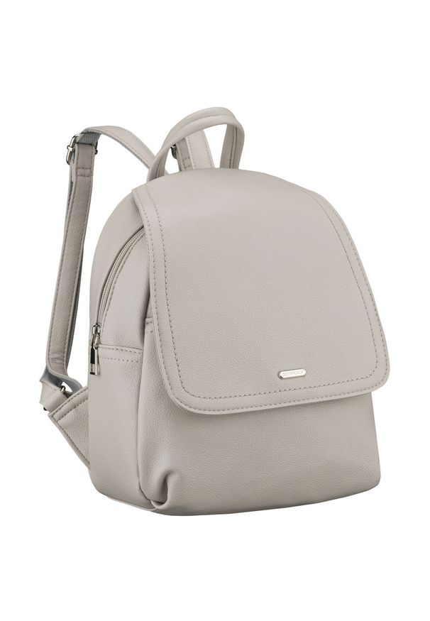 ROVICKY - Szary, miejski plecak damski ze skóry ekologicznej Rovicky R-6739. Kolor: szary. Materiał: skóra ekologiczna. Wzór: gładki. Styl: elegancki