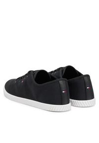 TOMMY HILFIGER - Tommy Hilfiger Tenisówki Canvas Lace Up Sneaker FW0FW08641 Czarny. Kolor: czarny. Materiał: materiał #4