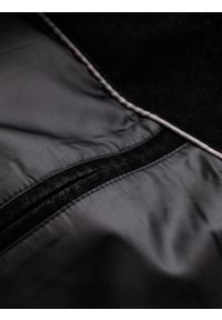 Ombre Clothing - Kurtka męska biker ze stójką w stylu retro – czarna V2. Typ kołnierza: kołnierzyk stójkowy. Kolor: czarny. Materiał: skóra, poliester, materiał. Styl: retro #7