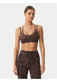 Adidas - adidas Biustonosz sportowy Optime Leopard Strappy KF5702 Brązowy. Kolor: brązowy. Materiał: syntetyk #1