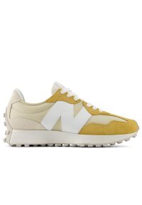 Buty New Balance U327FG - beżowe. Okazja: na co dzień. Zapięcie: sznurówki. Kolor: beżowy. Materiał: guma, skóra, materiał, zamsz, prążkowany. Szerokość cholewki: normalna