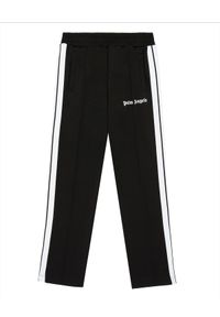 PALM ANGELS - Czarne spodnie z lampasem. Kolor: czarny. Materiał: materiał. Wzór: aplikacja #4