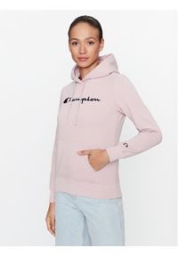 Champion Bluza Hooded Sweatshirt 116579 Różowy Regular Fit. Kolor: różowy. Materiał: syntetyk #1