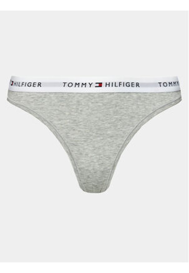 TOMMY HILFIGER - Tommy Hilfiger Stringi UW0UW03835 Szary. Kolor: szary. Materiał: bawełna