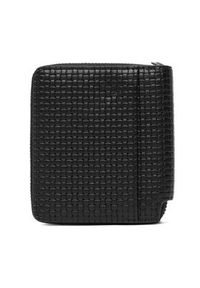 Calvin Klein Portfel Embossed Woven Zip Billfold LV04D1112G Czarny. Kolor: czarny. Materiał: skóra #3