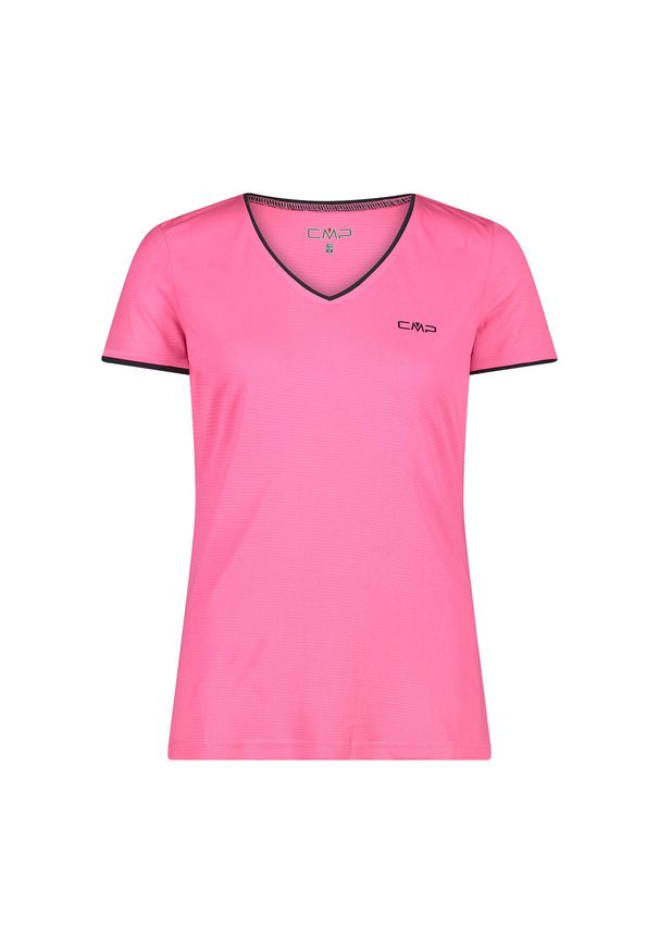 Koszulka damska CMP. Kolor: różowy, wielokolorowy, czarny. Materiał: materiał, tkanina. Sport: turystyka piesza