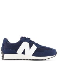 Buty New Balance GS327CNW - granatowe. Okazja: na co dzień. Kolor: niebieski. Materiał: materiał, syntetyk, guma. Szerokość cholewki: normalna. Sezon: lato