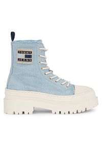 Tommy Jeans Trampki Foxing Denim Boot EN0EN02348 Niebieski. Kolor: niebieski. Materiał: materiał