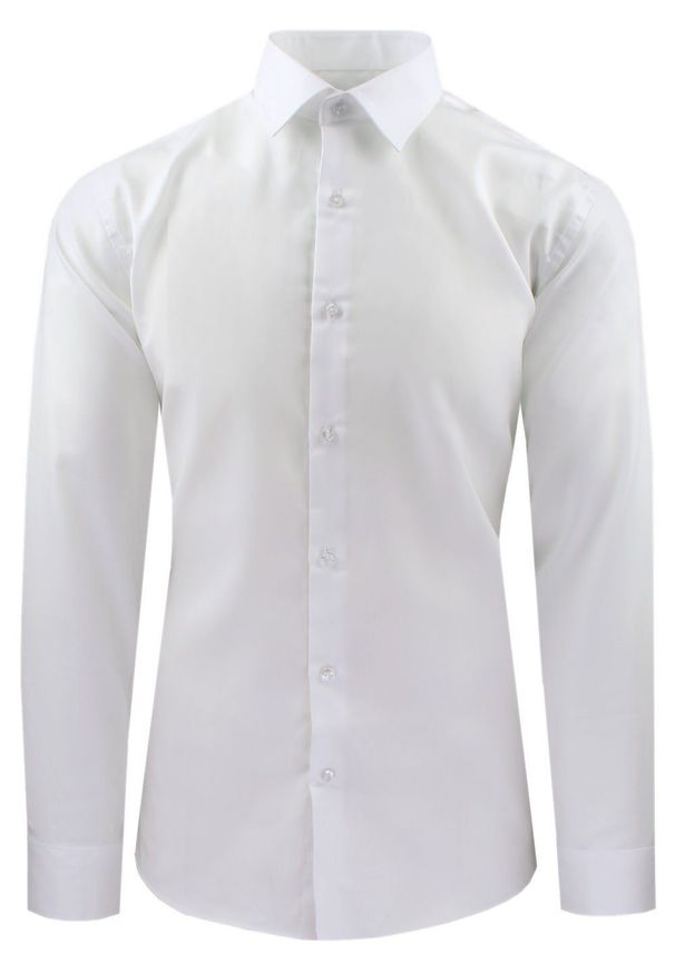 Męska Koszula Wizytowa, Taliowany Krój - Victorio - Biel. Materiał: bawełna. Styl: wizytowy
