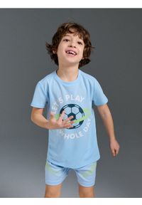 Sinsay - Koszulka z motywem piłkarskim Active - błękitny. Kolor: niebieski #1